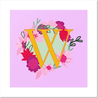 Monogram W, Personalized Initial Posters and Art